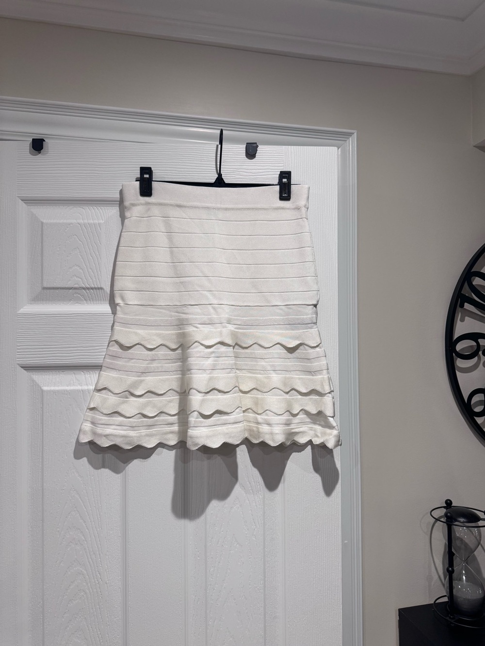 Guess Cream Tiered Ruffle Mini Skirt